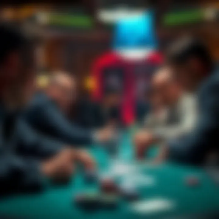 Intense poker match showcasing strategic gameplay