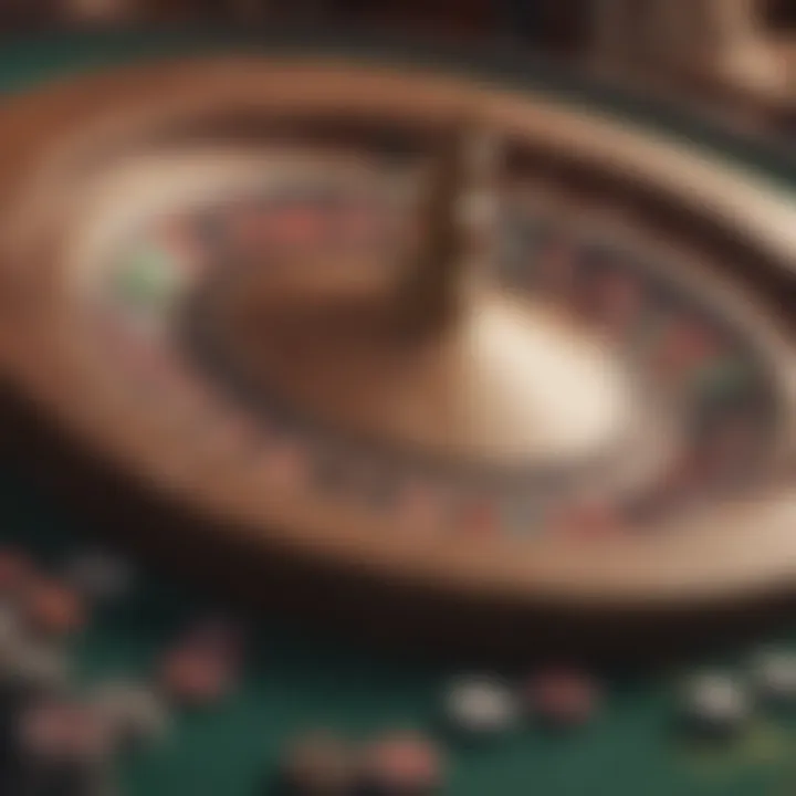 A close-up view of a roulette wheel in action