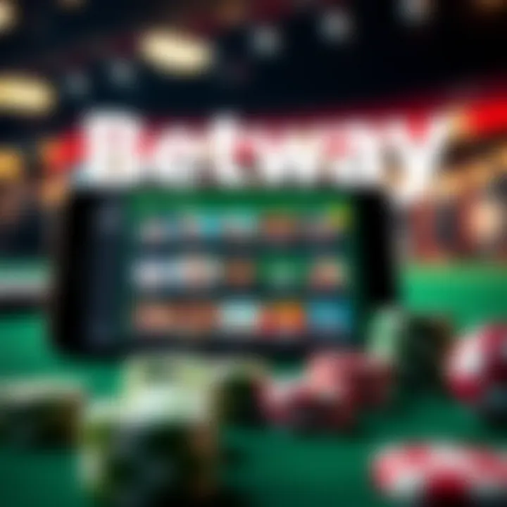 User interface of Betway app showcasing main features