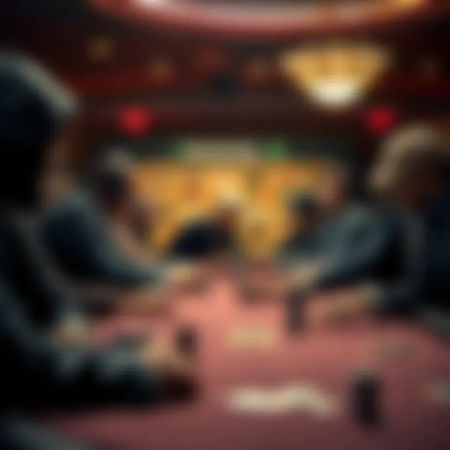 A thrilling poker table scene showcasing intense gameplay.