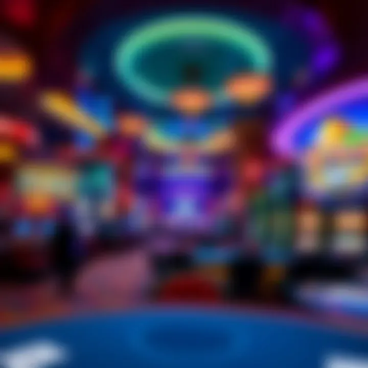 Interior of a bustling casino showcasing vibrant gaming floors