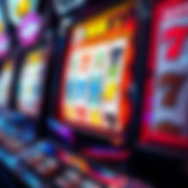 Close-up of a slot machine payline display and winnings