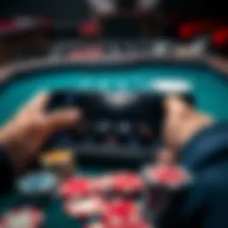 A captivating view of a mobile blackjack interface showcasing gameplay dynamics.