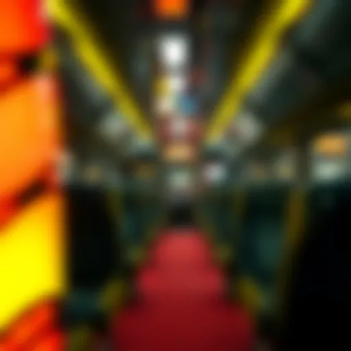 Comfortable interior of a casino bus