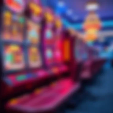 A vibrant display of modern casino slot video machines