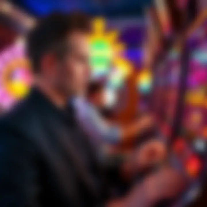 A close-up view of a player engaged with a slot video game