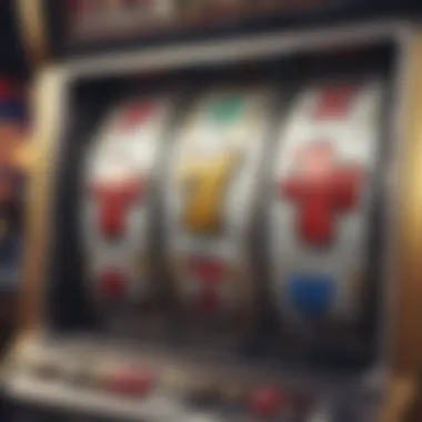 Close-up of winning symbols on a slot machine screen