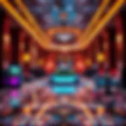 A luxurious hotel lobby at Hard Rock Hotel Atlantic City showcasing vibrant design