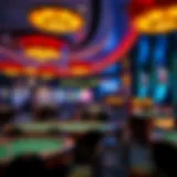 Luxurious casino interior showcasing vibrant gaming tables