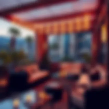 Cozy Outdoor Lounge at Boutique Hotel Cozy outdoor lounge area at a boutique hotel off the Strip