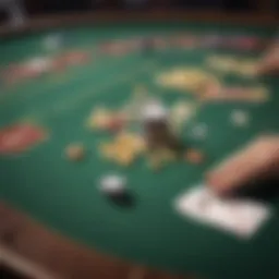 A close-up of a poker table adorned with lucky charms