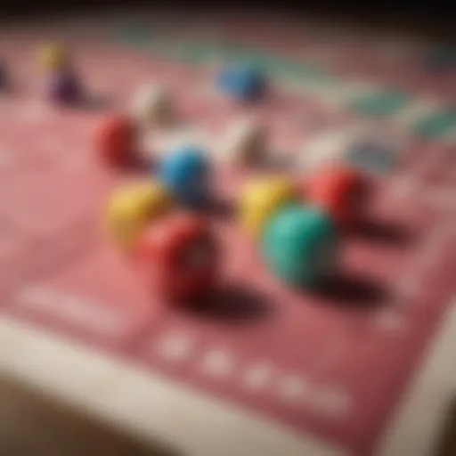 Colorful bingo cards and markers on a table