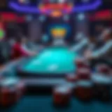 Illustration of various poker signup bonuses available online.