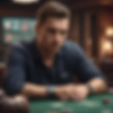 A player contemplating strategies while playing poker online for real money