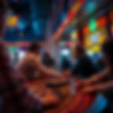 Engaging Gameplay Atmosphere of Craps Exciting game environment of craps with players engaged