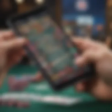 Smartphone Lottery App in Action A close-up of a smartphone displaying a lottery scanning app