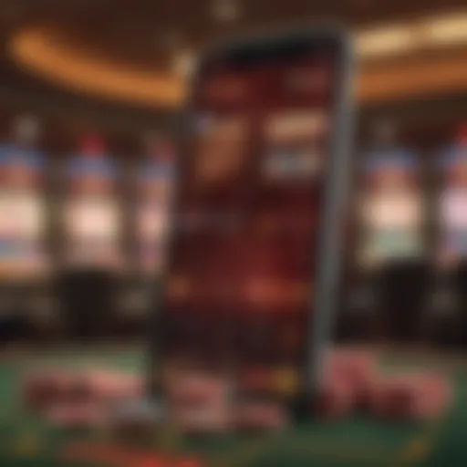 Showcasing the Red Rock Casino app interface on a smartphone