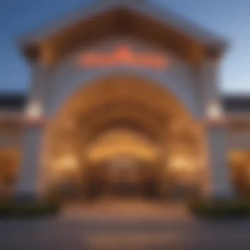 Entrance to Tioga Downs Casino Resort showcasing its vibrant facade