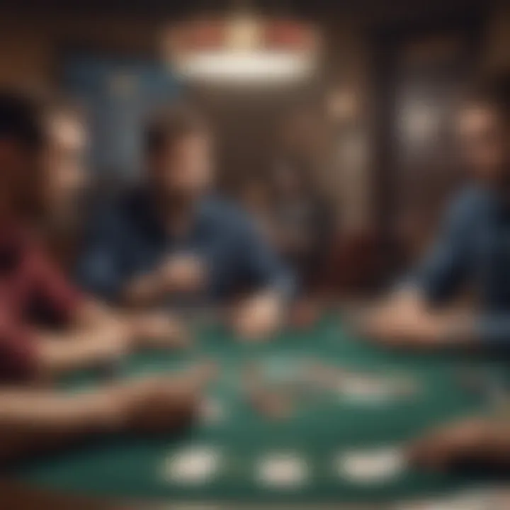 Player strategizing at a poker table