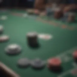 Basic poker chips and cards on a green felt table