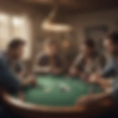 A group of friends enjoying a poker game at home