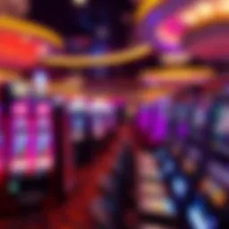 Vibrant gaming floor filled with slot machines and table games