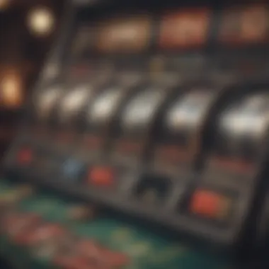 A close-up view of a high volatility slot machine's paytable