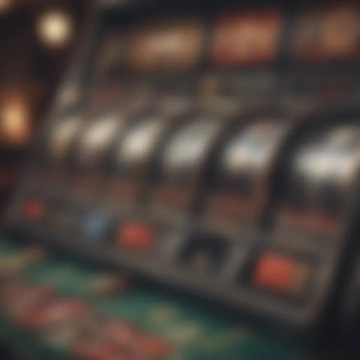 A close-up view of a high volatility slot machine's paytable