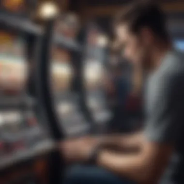 Player Engaging with Online Slot Machine An engaging screenshot of a player interacting with a real slot machine online, highlighting the gameplay experience.