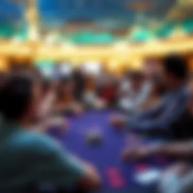 Exciting gaming table filled with enthusiastic players enjoying a game of chance