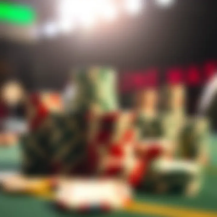 Chips stacked in a winning formation