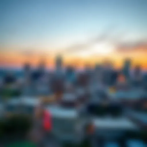 A panoramic view of Indianapolis skyline