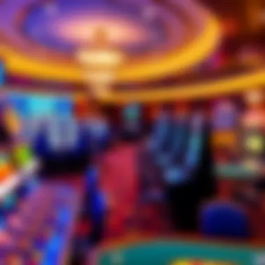 Vibrant gaming floor highlighting various gaming tables and slot machines