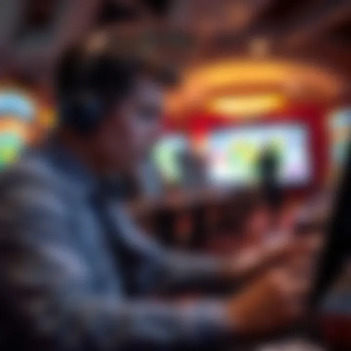 Player engaging with online casino games