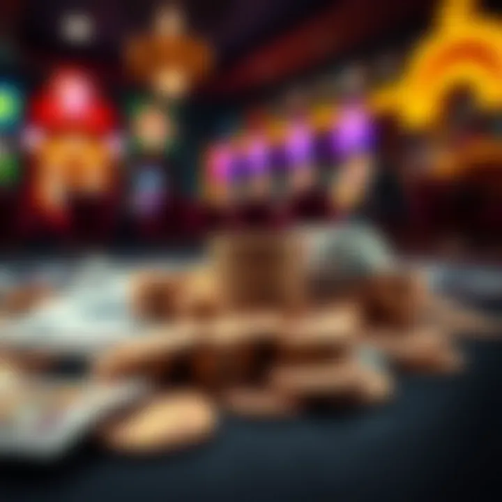 Bankroll management tips illustrated with coins and notes