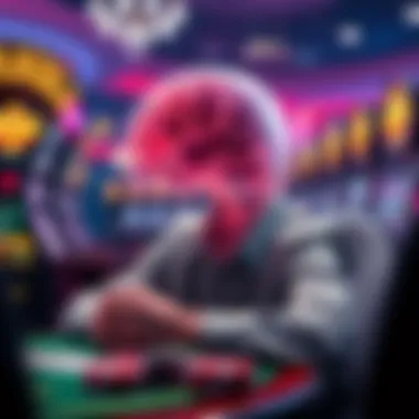 Psychological aspects of gambling represented with a mind illustration