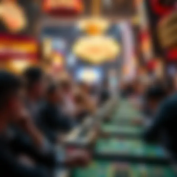 Diverse crowd enjoying entertainment and gaming