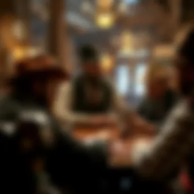 Iconic poker game in a saloon setting